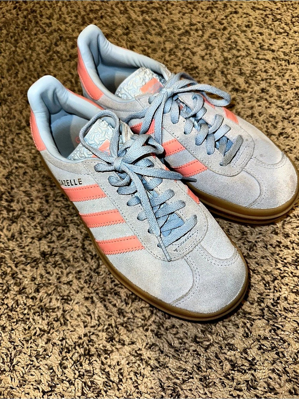 Girls adidas Gazelle Bold Clear Sky / Lucid Pink Sneakers Gray & Pink